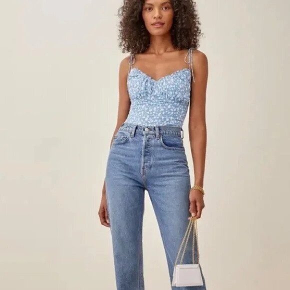 Reformation Robertson Top in Marie size 10 NWT - Picture 2 of 9